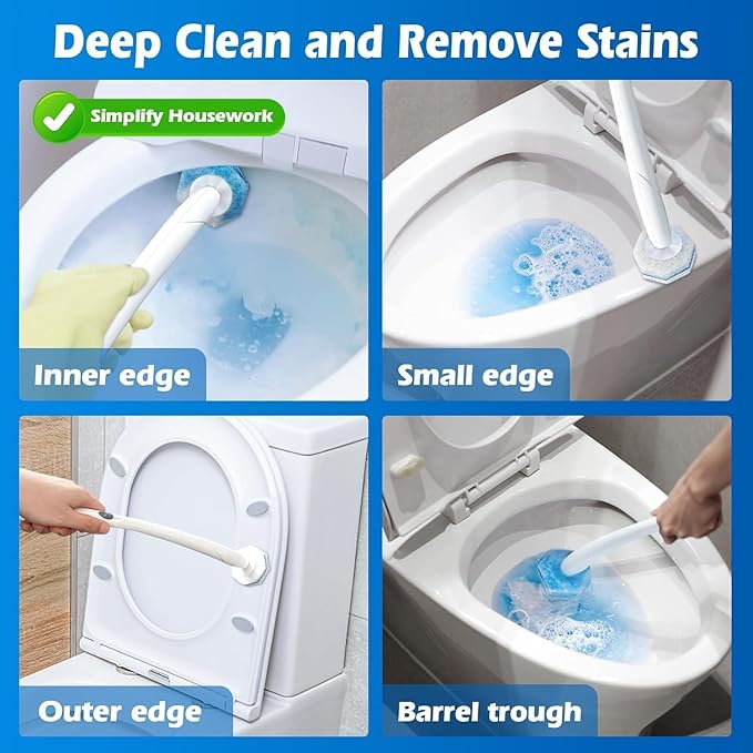 80Pcs Upgraded Toilet Wand Refills Compatible with Clorox Toilet WandToilet Brush RefillsToilet Bowl Brush Replacement HeadsBathroom Cleaner Scrubber with Fresh Scent