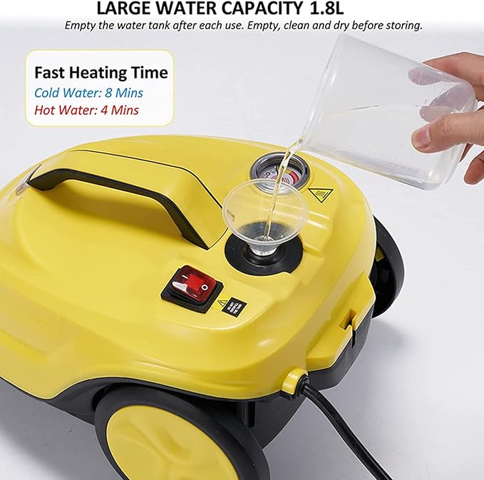Steam Cleaner Multipurpose Powerful Steamer with 13 Accessories Portable Handheld Steam Mop with 1.8L Tank Household Cleaning Machine