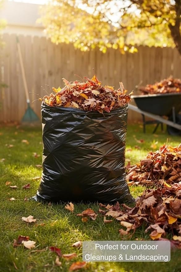 95-96 Gallon Extra-Large Black Garbage Can Liners Heavy-Duty Trash Bags 50 Bags 1.5 Mil Thick Ideal for Commercial &amp Home Use