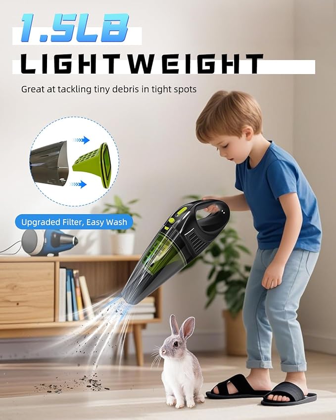 Guinea Pig &amp Rabbit Poop Vacuum: Extended Capacity Cordless Cleaner for Pet Cages – Tackle Daily Messes of Guinea Pig Bunny Bird Reptile &amp Other Small Animals - Black