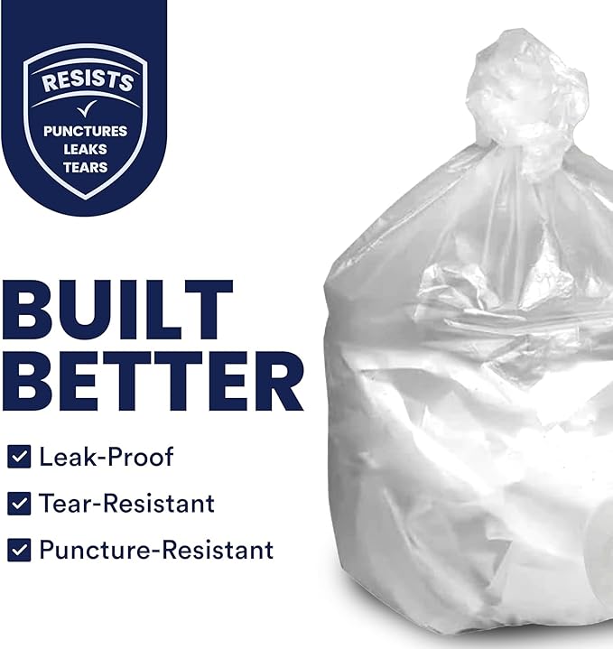 Plasticplace 55-60 Gallon Trash Bags Heavy Duty Black Garbage Bags 100 Count for Lawn Yard and Outdoor Waste Disposal Ideal for Industrial Trash Cans Contractors and Home Improvement Projects