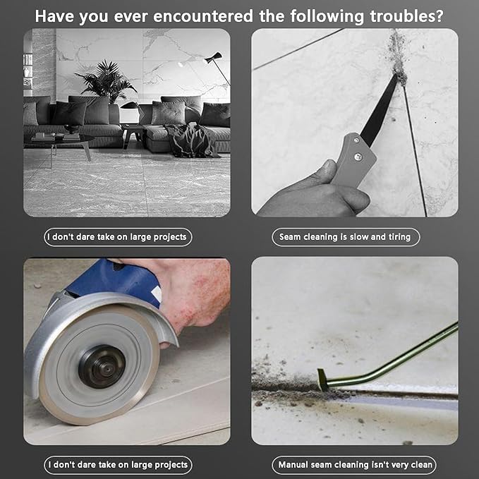 Tile Gap Cleaner Machine Electric Cutting Seam Cleaning Machine Caulking Tool Kit with 4 1.2 Thick Saw Blade for Seam Shower Bathtub Tile Floor