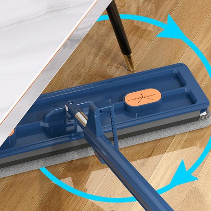Self-Wringing 360° Flat Mop with Reusable Washable Mop Cloths Reusable Washable Mops Pads Mopping for Hardwood Laminate Tile Cleaning (White)