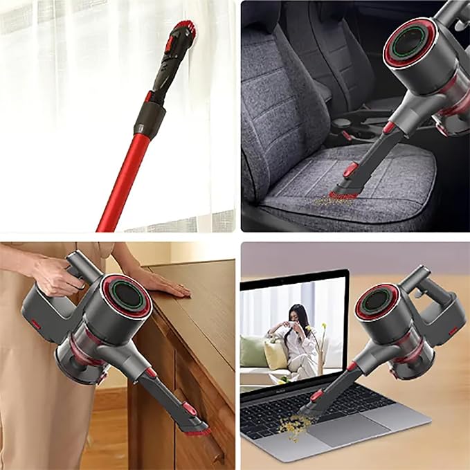 Lightweight Stick Vacuum 19 Kpa Cordless Vacuum Cleaner with Handle Powerful Suction 150W Brushless Motor Up To 45min Runtime Double Gear Speed and Easy Storage For Sofas Car and Hard Floor
