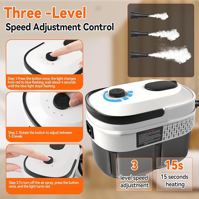 Handheld Steam Cleaner 2500W High Pressure Steam Cleaner Fast Heat-Up 3 Steam Levels 1400ml Large Capacity for Home Car Grease Grout Tile