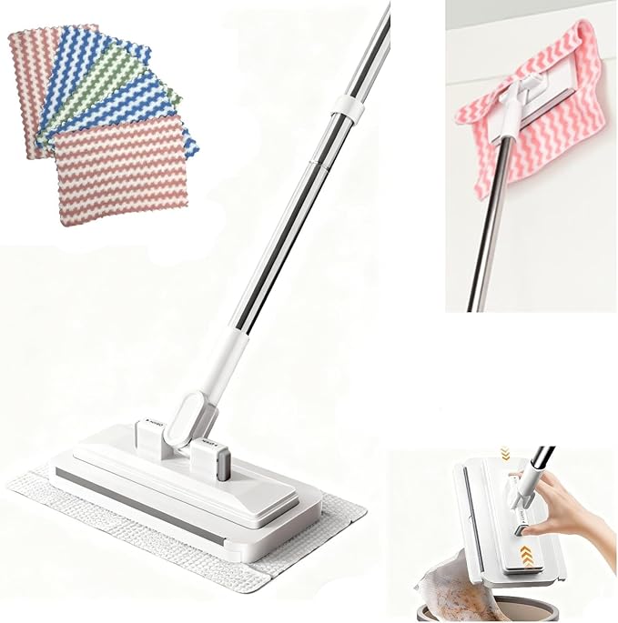 Zero Touch Mini Mop Zero-Touch Gap Cleaner &amp Locking Head Includes 1 Mini Mop 5 Reusable Cloths for Multi-Surface Cleaning