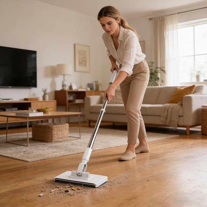 Dust Mop360-Degree Rotating Head Cleaning ToolFlat Floor Mop with 2 Reusable Pads | for Kitchen Home Tile Laminate Apartment Bathroom Corridor