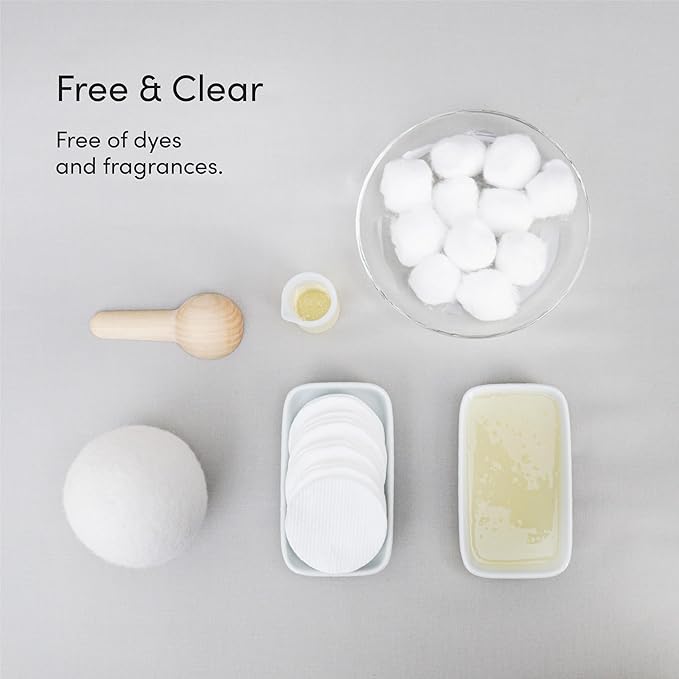 Dirty Labs | Gentle Starter Set | Free &amp Clear Detergent Laundry Booster &amp Dryer Balls | Hyper-Concentrated | High Efficiency &amp Standard Machine Washing | Nontoxic Biodegradable