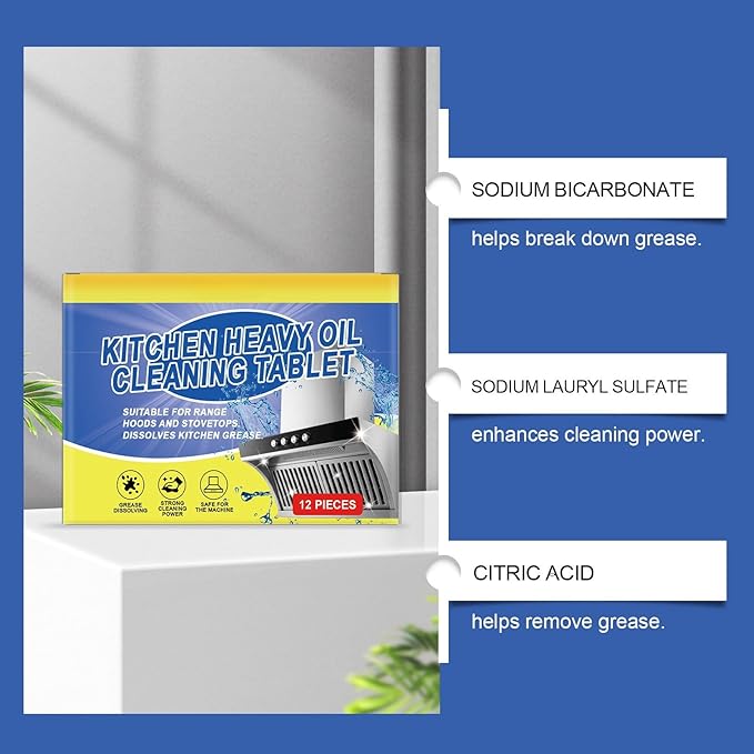 Kitchen Cleaner Tablets Refillable Spray for stove Degreaser Multi-purpose Oil Cleaning Paste Stainless Steel Cleaner for Kitchen Premium Metal Polish
