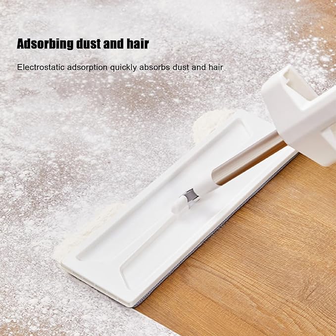 Floor Cleaning Mop – Microfiber Flat Apparatus Stainless Steel Wringer Wet Dry Dust Device with Durabll Reusable Pad | Perfect Use for Home Office Kitchen Bathroom Surfaces Care and Housework