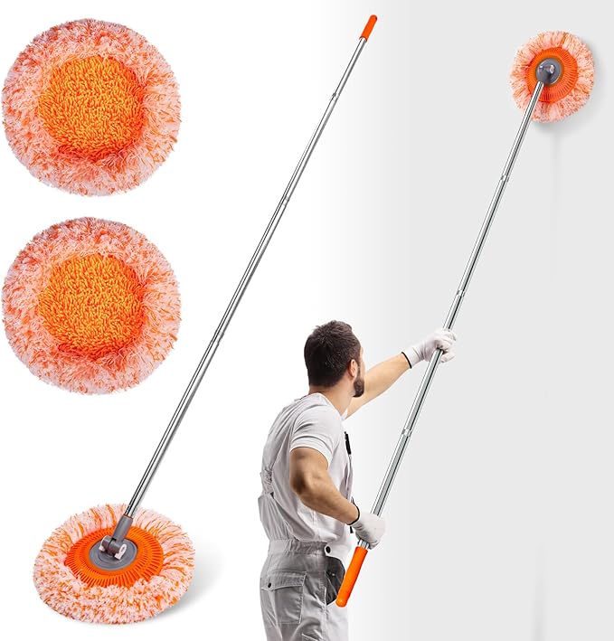 Wall Mop Primium 68” Wall Cleaner High-Quality Baseboard Cleaner Professional-Grade Baseboard Cleaner Tool with Handle Superior Quality Dust Mop Efficient Ceiling Fan Cleaner Duster
