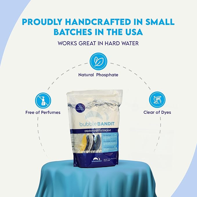 Dishwasher Powder Detergent with Phosphate. The Best Dishwasher Detergent for Spotless Dishes in Hard Water! ALL-IN-ONE (Soak Wash &amp Rinse). (Pack of 1)…