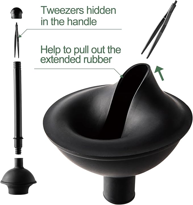 Eyliden Toilet Plunger and Brush 2 in 1 Toilet Bowl Brush Plunger Set with Holder Bathroom Cleaning Tools Combo with Caddy Stand Nylon Bristles Shatter-Resistant Plastic Black