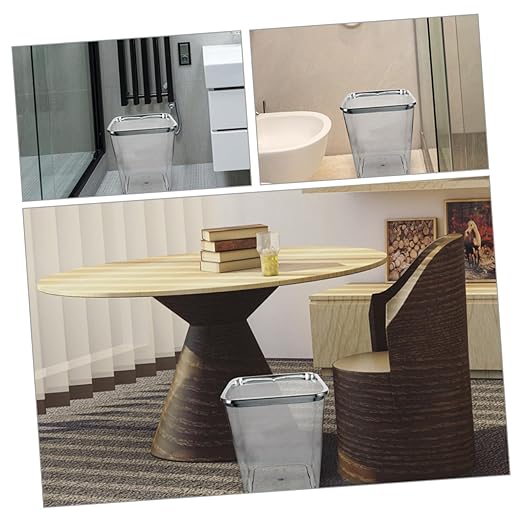 Large Transparent Plastic Trash Can for Bathroom Bedroom Home Thickened PP Wastebasket Without Lid Practical and Clean Household Garbage Container