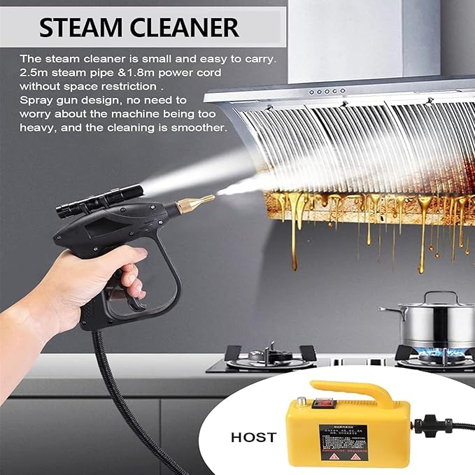 Handheld Steam Cleaner 2600W High Temperature Pressurized Steam Cleaner Handheld Steam Cleaner Machine Multipurpose Duty Steamer Can Quickly Clean Oil and Dust Multiple Protection