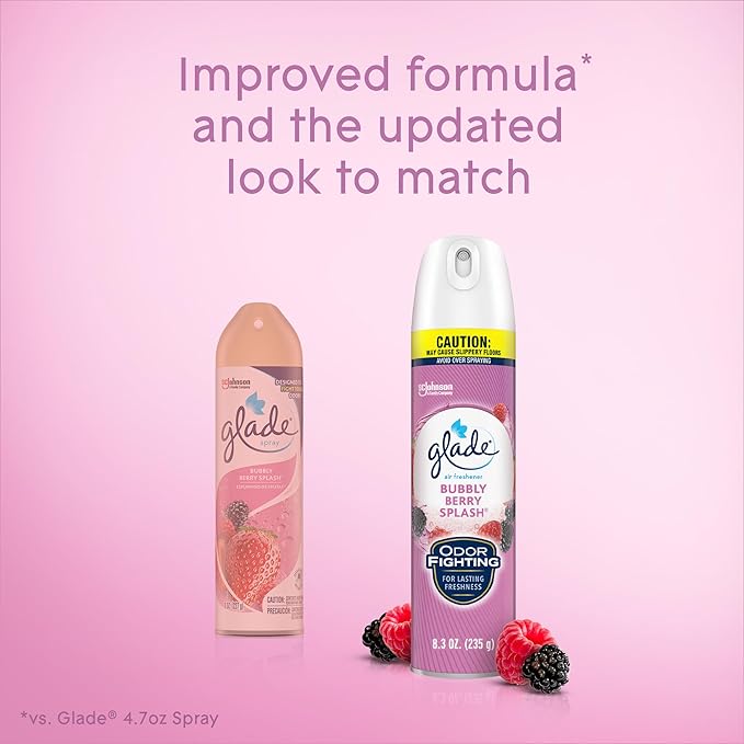 Glade Air Freshener Room Spray Bubbly Berry Splash 8.3 oz 6 Count