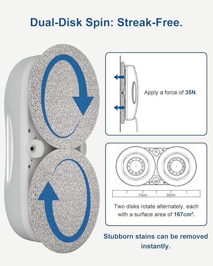 S9PRO Window Cleaning RobotWindow Cleaner Robot with Portable Station Suitable for Stubborn Stains Intelligent Path Planning Automatic Dual Water Spray Edge Detection