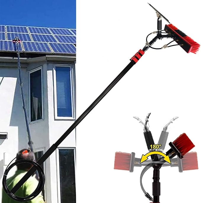 Pole Window Washer Combo Telescopic Pole for Window Cleaning Glass Cleaning Tools for Indoor/Outdoor High Window-18FT(5.4m)