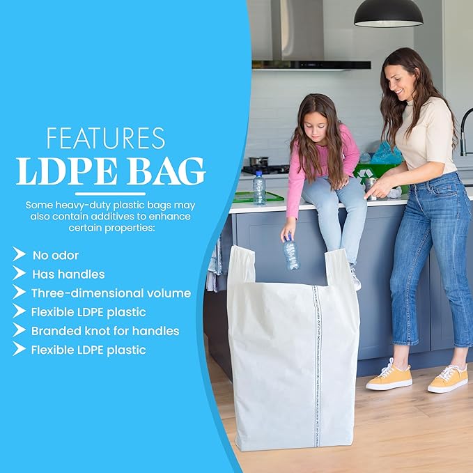 Heavy Duty Contractor Trash Bags with Handles – 52 Gallon 40 Count | 3 MIL Thick Extra Large Garbage Bags for Yard Waste Construction Lawn &amp Commercial Use | Secure Branded Knot for Easy Handl