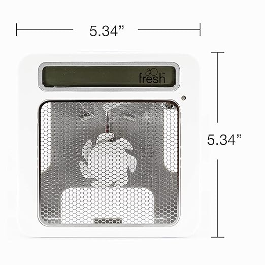 Fresh Products ourfresh Dispenser Air Freshener Replace Metered Aerosol 30 Day Use Powerful Fragrance Sleek Design Light Activated Refill Reminders Medium Sized Spaces Easy to Use 1pk