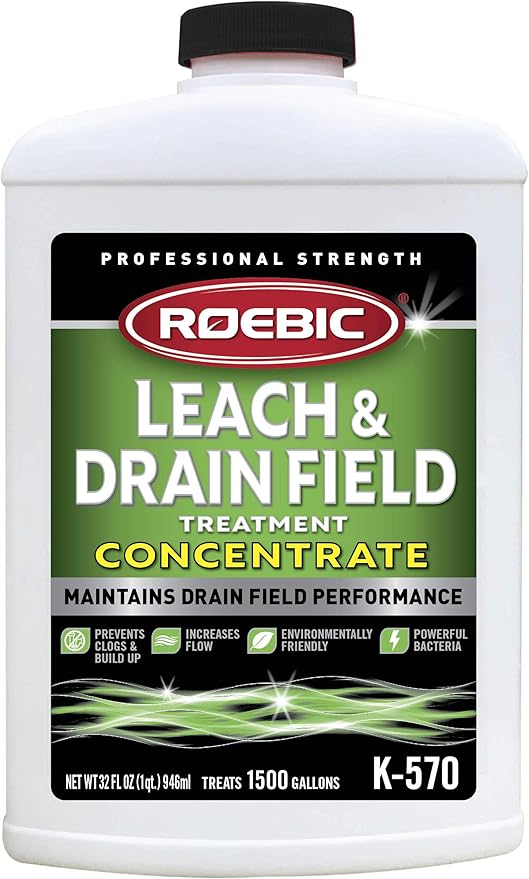 Roebic K-570-Q 32-Ounce Leach And Drain Field Opener Concentrate &amp K-87 Soap Destroyer Exclusive Bacteria Eliminates Buildup in Septic Tank Pipes 32 Ounces &amp K-97 Main Line Cleaner 32 Ounce