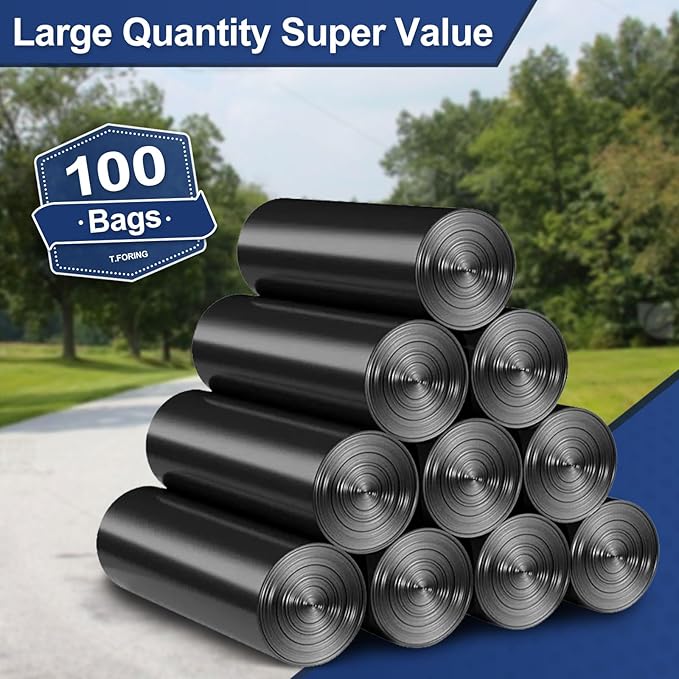 30-35 Gallon Trash Bags Heavy Duty 1.5 Mil - 35 x 37 100 Count Large Black Garbage Bags 30+ Gallon Strong Plastic Trash Can Liners for Home Kitchen Commercial Lawn and Leaf