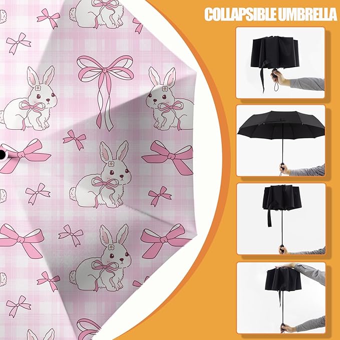 Small Compact Travel Automatic Folding Umbrella for Women Portable Lightweight Rain Wind UV Sun Shade