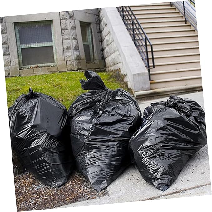 50pcs Large Heavy Duty Garbage Bags 80x100cm Contractor Kitchen Trash Bags for Outdoor Commercial Property and Hotel Use Suitable for 100l Bins