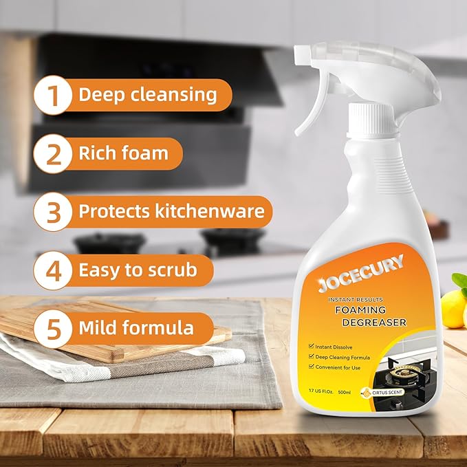 Jocecury 500ML Kitchen Foam Cleaner &amp 3-in-1 Ceramic Car Coating Spray