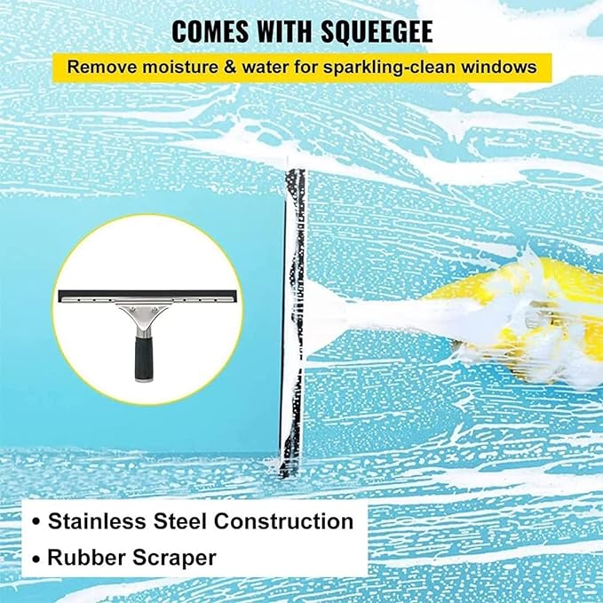 Telescopic Window Cleaning Pole Kit Water Fed Telescopic Brush Extendable Cleaner Conservatory Roof Cleaning Window Cleaner Kit for Photovoltaic Panel Cleaning Trucks6M/20FT (6M/20FT)