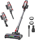 Cordless Vacuum Cleaner 600W/50KPA Stick Vacuum with Rechargeable Design Up to 60 Minutes Powerful Suction Lightweight Vacuum Cleaner for Home/Pet Hair/Carpet/Hard Floor Grey