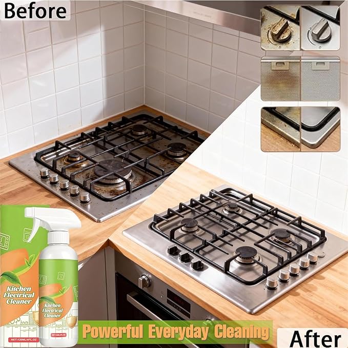 Electrolyzed Ion Kitchen Cleaner Spray Natural Enzyme Multi-purpose Household and Kitchen Cleaning Spray for Hold Stove Range Hood (300ML-2PCS)