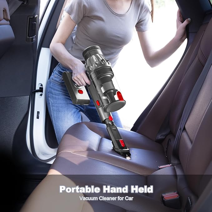 Cordless Vacuum Cleaner Vacuum Cleaners for Home 50KPA 500W Stick Handheld Pet Hair Hardwood Floor Vac High Power Hand Held Rechargeable Battery Portable Household Lightweight Vac C11 Gold