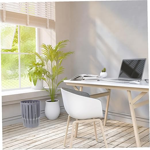 Thickened Garbage Bucket Small Wastebasket for Home Office Bathroom Material Lightweight Gray Trash Can for Household Use