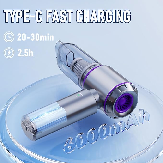Car Vacuum Portable Cordless 20000PA High Power 4-in-1 Compressed Air Duster &amp Air Blower &amp Pump Hand Held Vacuum with Brushless Motor for Car Home OfficeCamping Ideal Gifts for Men &amp W