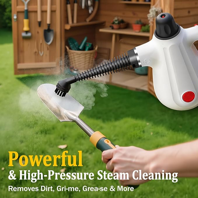 Steam Cleaner Deep Cleaning Multi-Surface Handheld Steam Cleaner with Steam Lock Button &amp 16 PCS Accessories 100% Natural Portable Steamer for Cleaning Home Car Bathroom Kitchen Grout Tile Windo