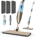Mops for Floor Cleaning 50 inch Spray Mop with 400ml Refillable Bottle and 2 Replacement Pads Dry Wet FloorCleaning Household or Commercial Use for Hardwood Laminate Tile Ceramic (Brown)