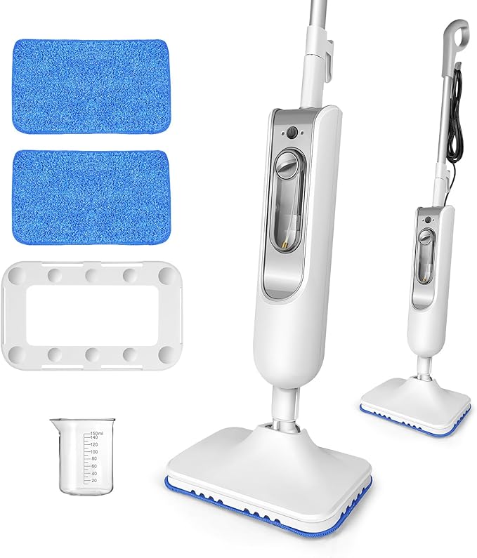 Steam Mop Floor Steamer 1500w Powerful Cleaner with 400ml Water Tank 15.8ft Cord Swivel Head 2 Adjustable Steam Modes for Hard Floors Carpets