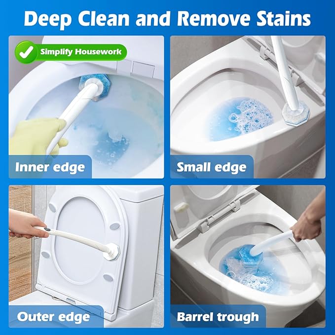 50 Count Upgraded Toilet Wand Refill Compatible with Most Disposable Toilet and Bathroom Cleaning System