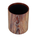 PartyKindom Vintage Imitation Wood Grain Trash Can Round Lidless Garbage Bin for Office and Home Sturdy Easy-Clean Wastebasket with Natural Wood Look Bathroom and Bedroom Waste Container