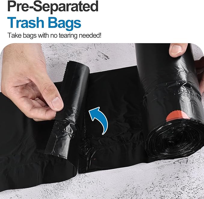 Begale 8 Gallon Drawstring Trash Bags Black 110 Counts