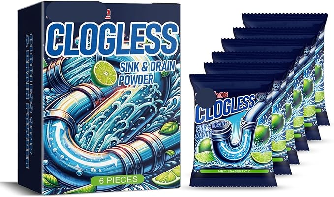 Duty Drain Cleaner Powder - Unclog Kitchen &amp Bathroom Drains Remove Odors &amp Grease Buildup Economical Design for Multiple Uses(3PCS)
