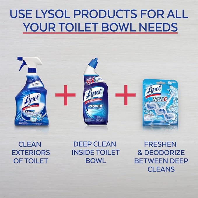 Lysol Power Toilet Bowl Cleaner Bleach 24oz Pack of 12
