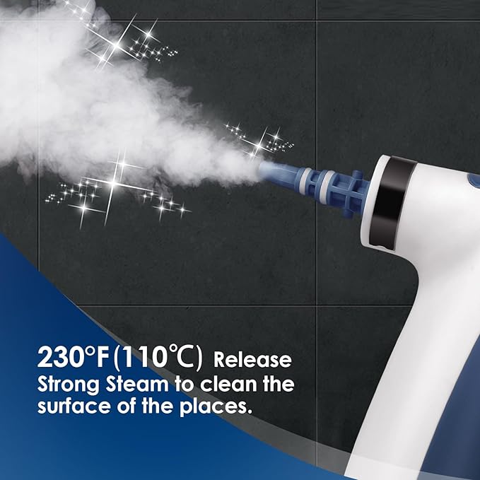 Handheld Pressurized Steam Cleaner with 9 PCS Accessories Multi-Surface Steamer for Cleaning with Safety Lock 350ML Large Water Tank Upholstery Grout Steam Cleaner for Home Car and Furniture