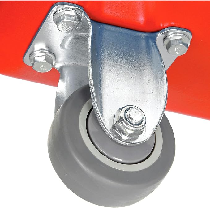 Global Industrial 6 Bushel Plastic Bulk Box Truck Direct Mount Base 500 lbs. Capacity 3 Non-Maring Rubber Casters Red 33-2/5L x 23 W x 24-1/2H