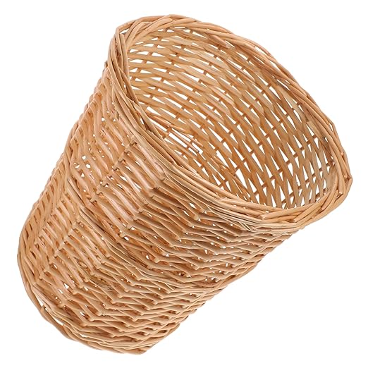 Woven Rattan Wastebasket Decorative Trash Can for Home Office Multipurpose Wicker Basket for Storage and Waste Vintage Style Waste Bin
