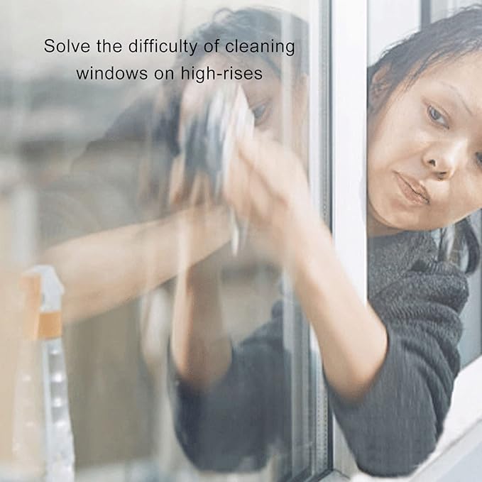 Magnetic Window Cleaner Large Handle Double Sided High Safety Sturdy Plastic Window Cleaning Tool for 3 to 10mm Glasses