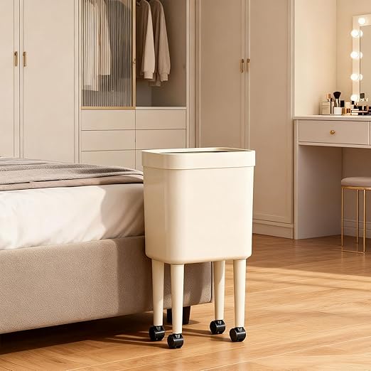 Trash Can Wastebasket Storage Bucket Large Capacity Sturdy Garbage Can Trash Bin for Toilet Office Bathroom Home Living Room