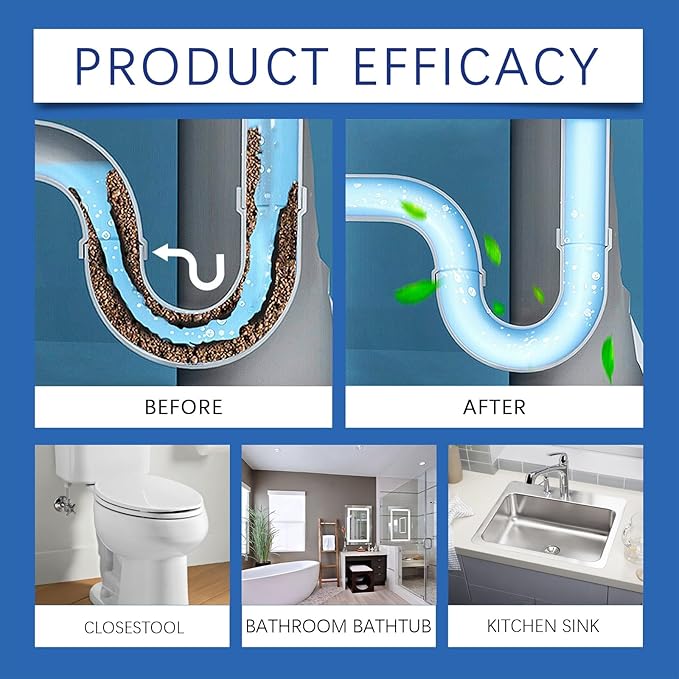 Drain Cleaner Foam - Professional Drain Unclogger for Kitchen Bathroom &amp Toilet - Dissolves Grease Hair &amp Soap Scum - Safe for Pipes(3PCS)