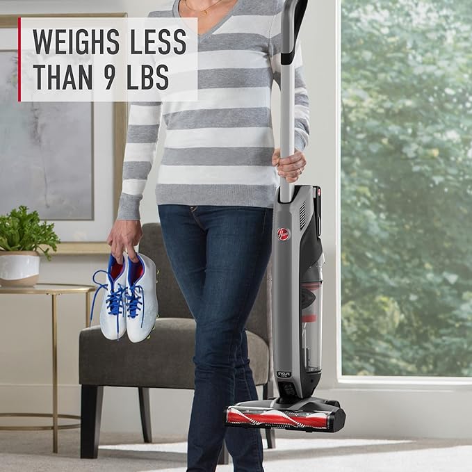 Hoover ONEPWR Evolve Pet Cordless Vacuum Cleaner Black Lightweight Stick Vac Small Upright Vacuum Cleaner Ideal for Pet Hair Large Dirt Cup Capacity Cordless Convenience
